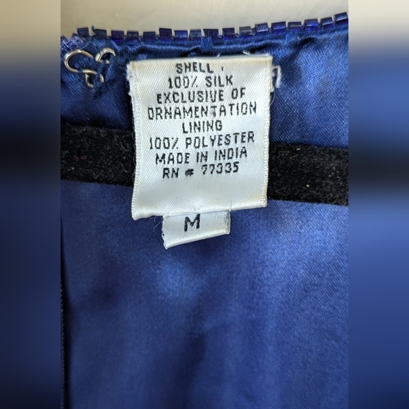 SCALA Vintage Silk, Velvet, & Sequin Dress, Size M, Formal 😍 - Picture 4 of 8